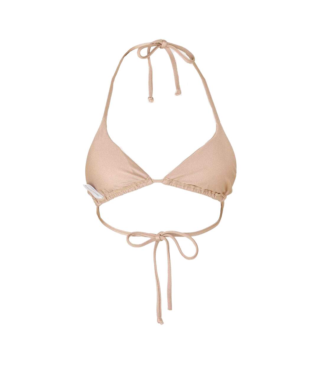 Haut De Maillot De Bain Motif/style Triangle Femme Beige Grace-3