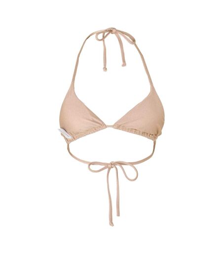 Haut De Maillot De Bain Motif/style Triangle Femme Beige Grace