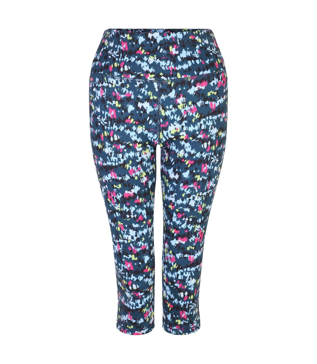 Legging ¾ À Taille Élastiquée Motif/style Imprimé Influential Femme Bleu Nuit Imprimé Dare 2B-1