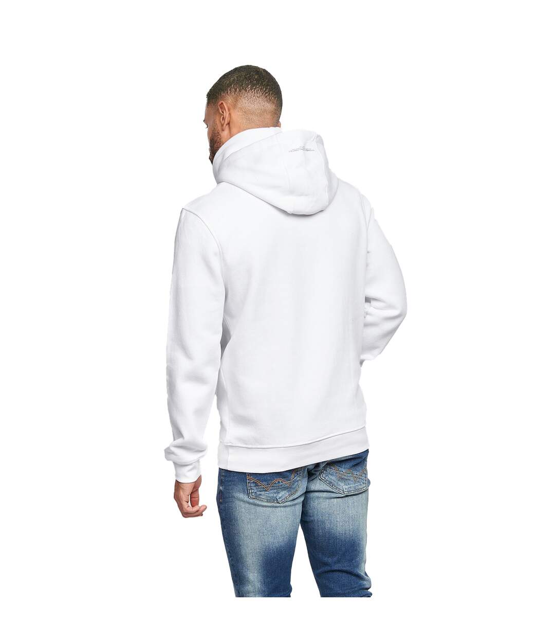Mens Venmark Snood Collar Hoodie White Juice-3