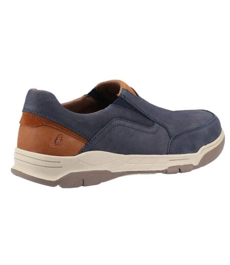 Mens fletcher leather shoes navy/tan Hush Puppies