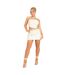 Womens/ladies Strappy Mini Skirt Cream Missy Empire-1