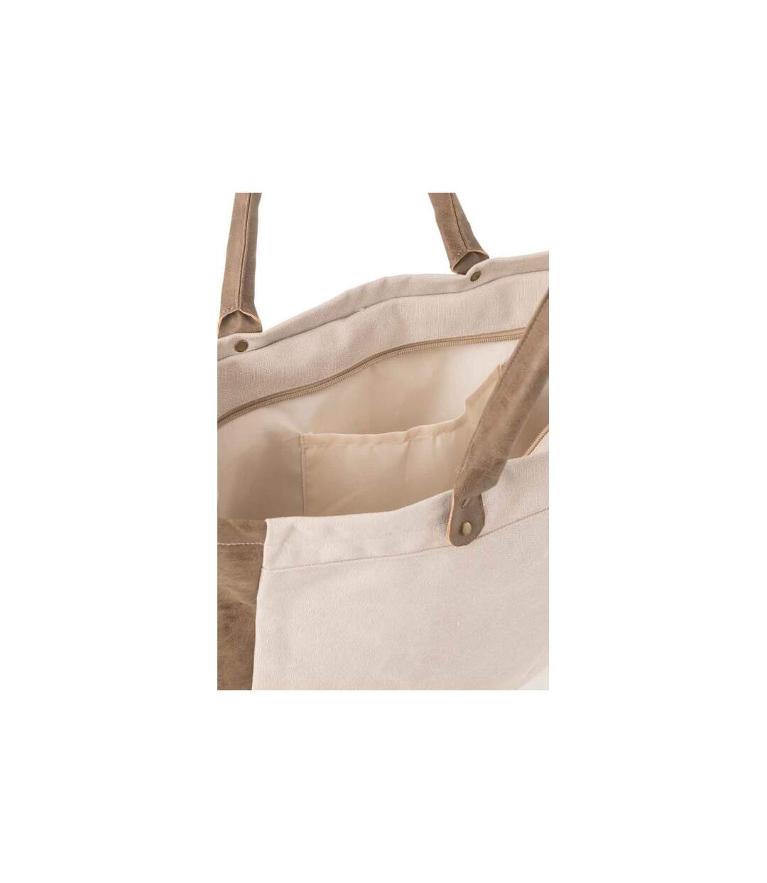 Sac de Plage Petites Anses 45cm Marron & Beige