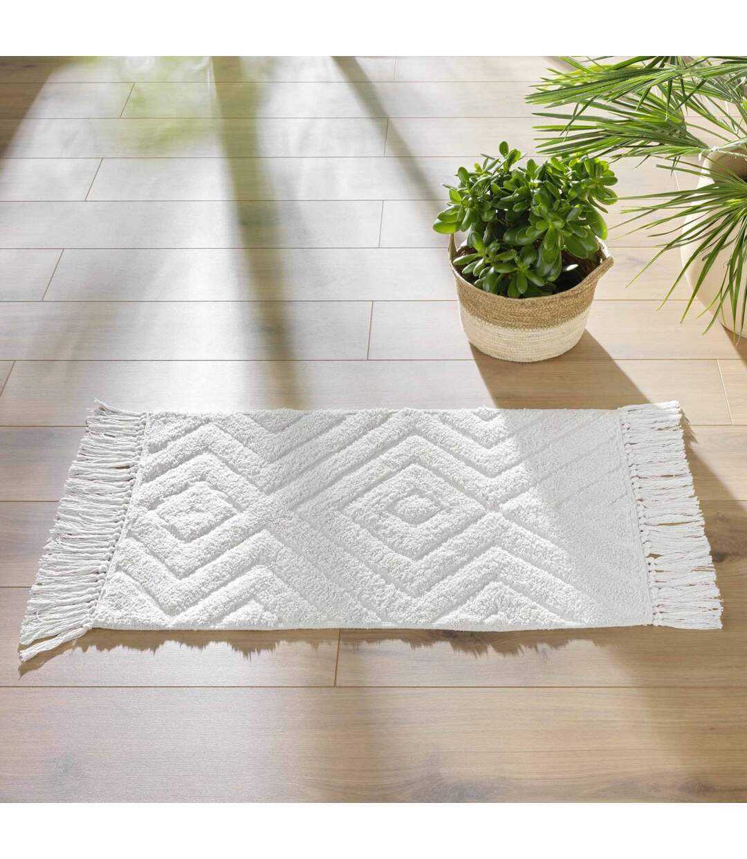 Tapis Déco à Franges Nara 50x80cm Naturel-2