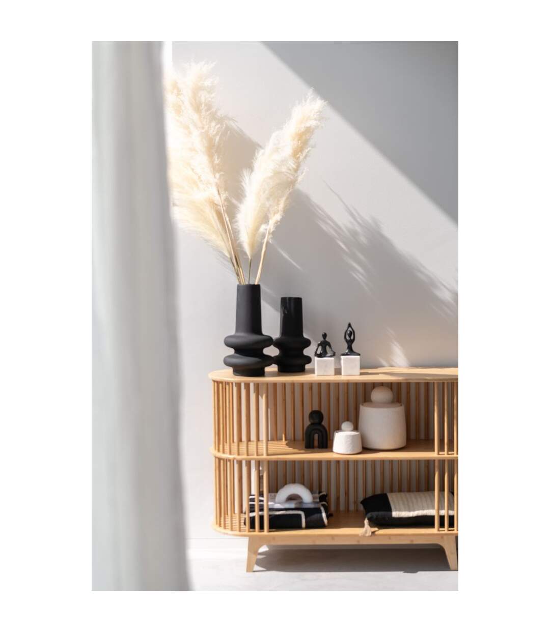 Vase Déco en Argile Lyra 32cm Noir-4