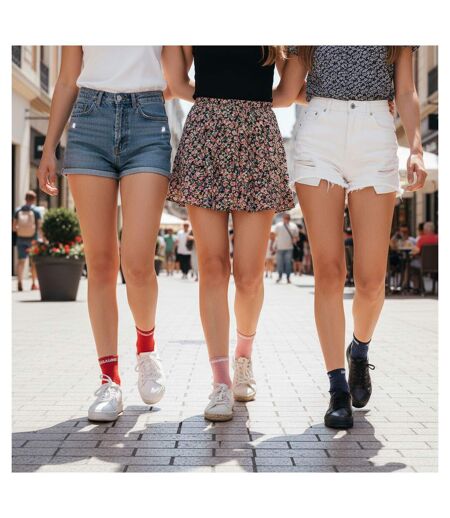 OZABI Chaussettes Femme a Paillettes Soquettes Pack de 4 Paires