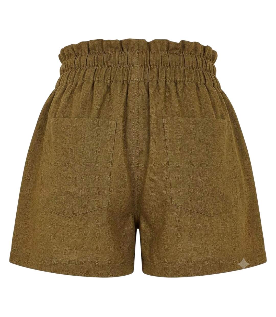 Short Motif/style Paper Bag Wippie Femme Vert Kaki Threadbare-2