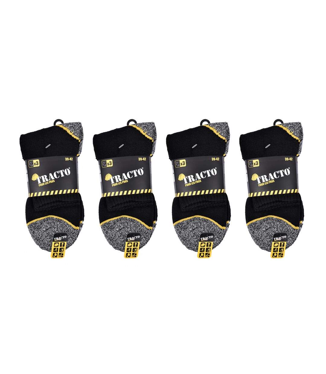 Chaussettes de Travail TRACTO pour Homme Résistance et Qualité Pro - Pack de 12-4