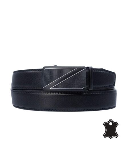Ceinture en cuir noir pour hommes - Ajustable et élégante, idéale pour tous les styles