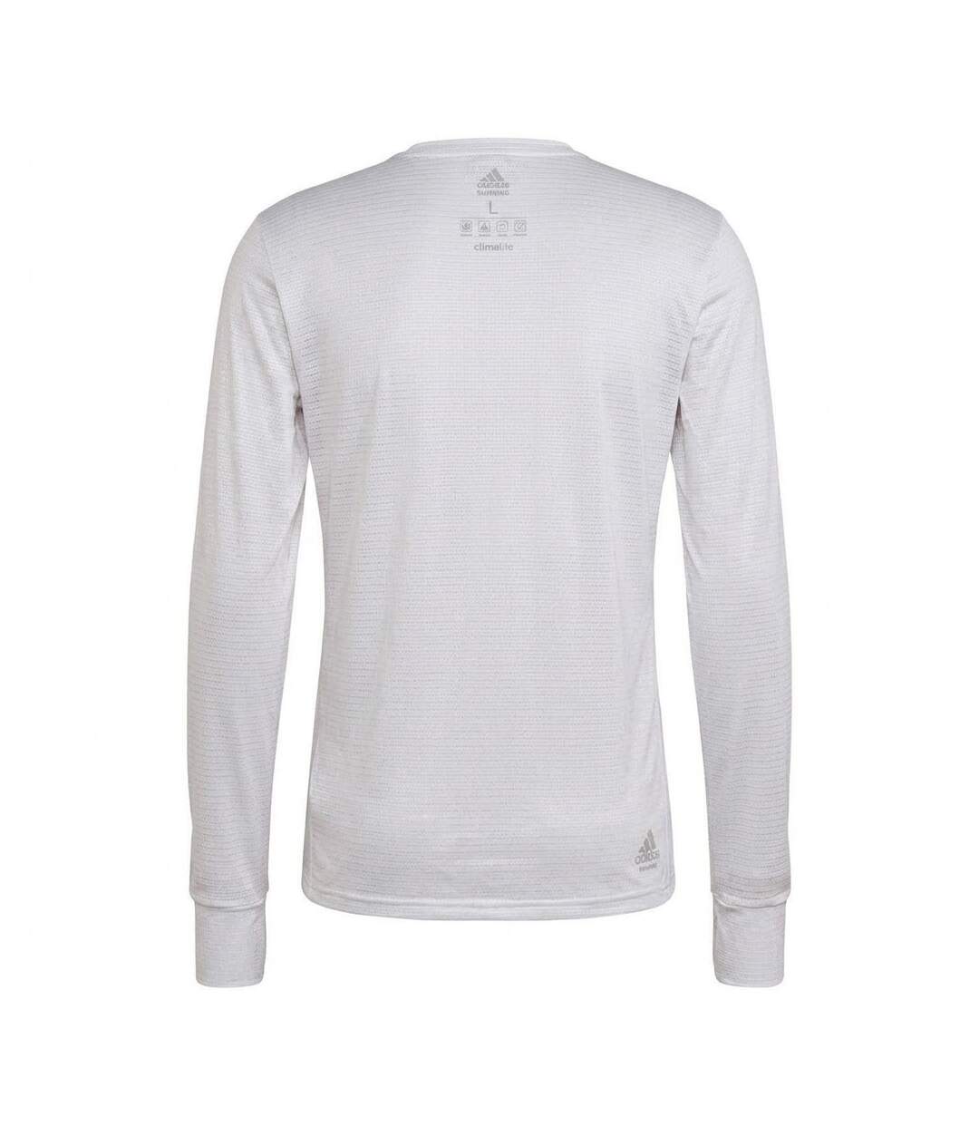 T-shirt Manches Longues Course À Pied Homme Blanc Adidas-2