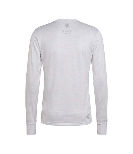 T-shirt Manches Longues Course À Pied Homme Blanc Adidas
