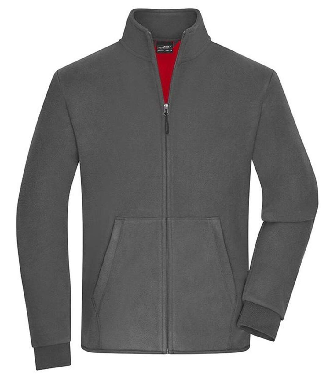 Veste polaire zippée - Homme - JN1322 - gris carbone et rouge-1