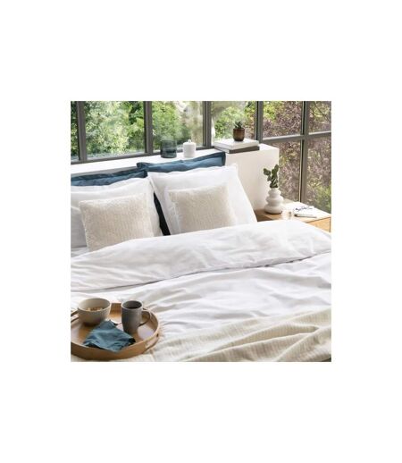 Parure de Lit 3 Pièces Percale 240x220cm Blanc
