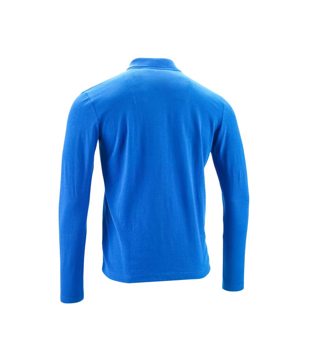 Mens Crossover Long-sleeved Polo Shirt Azure Blue Mascot-2
