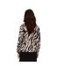 Blouse Manches Longues Motif/style Imprimé Zèbre Femme Marron Noir Elevate-3