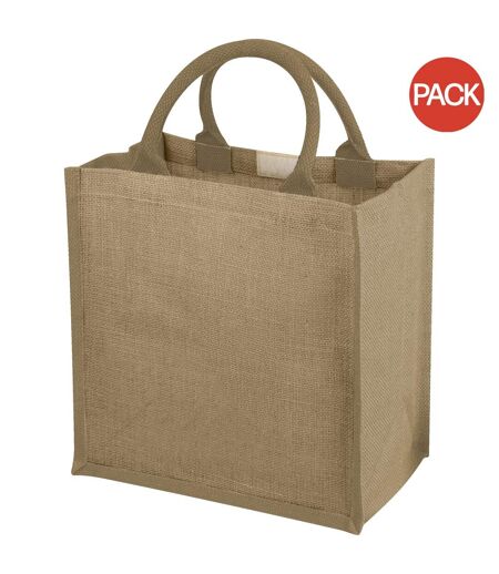 Bullet Chennai Jute Gift Tote (Pack of 2) (Natural) (11.8 x 7.5 x 11.8 inches) - UTPF2368