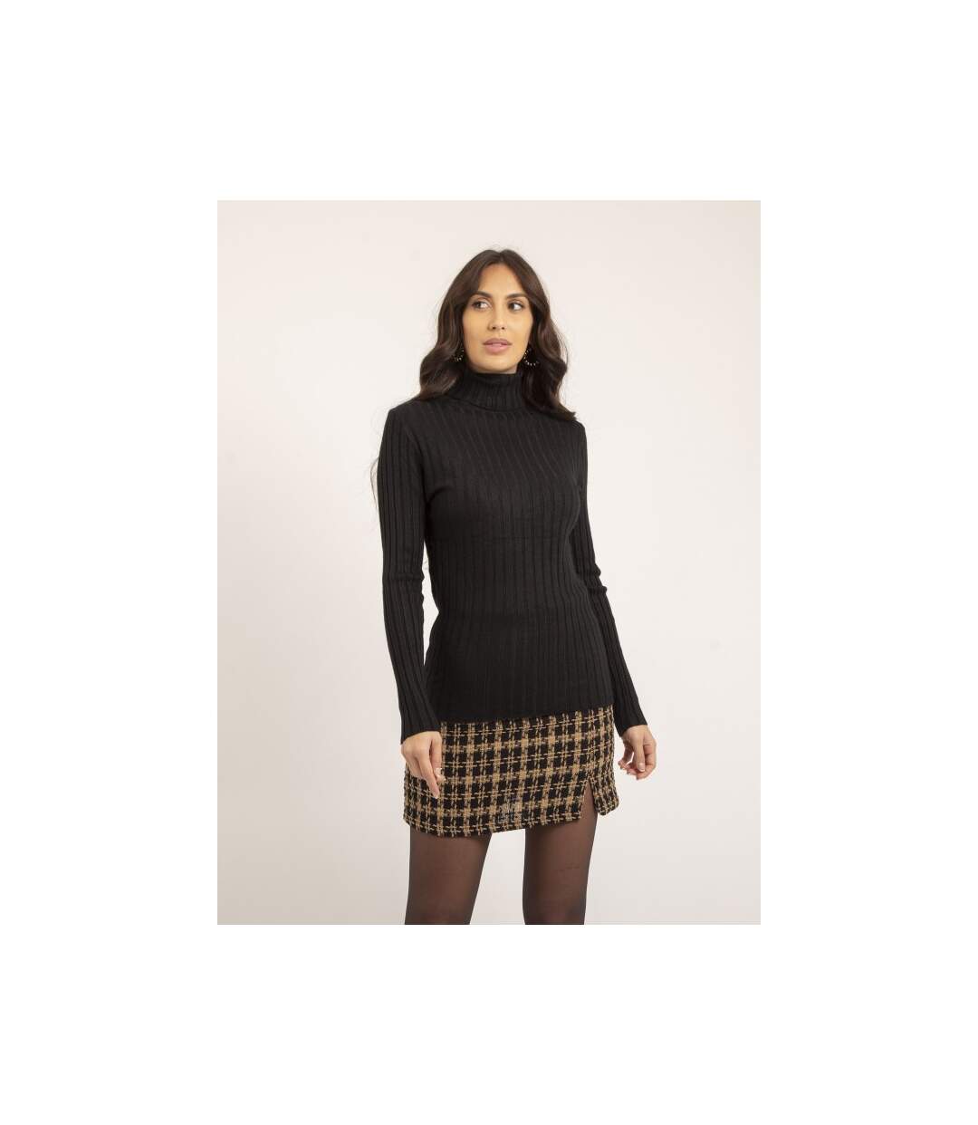Pull col roulé côtelé KITCHIE - Dona X Lisa-1