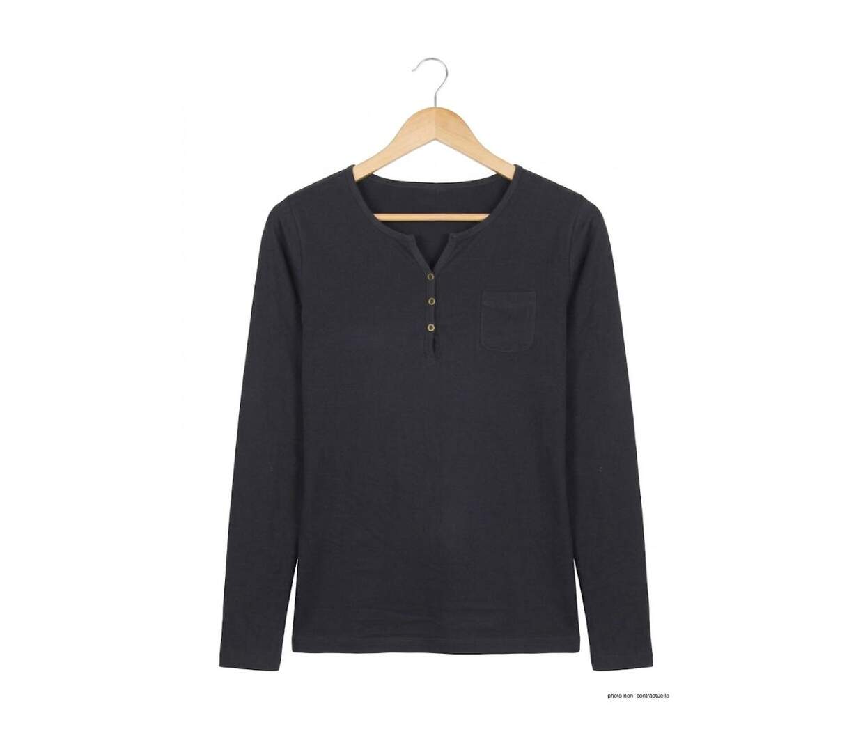 Tee-shirt noir MAYFLOWER NABAB4 à manches longues : l'essentiel chic en pur coton-2