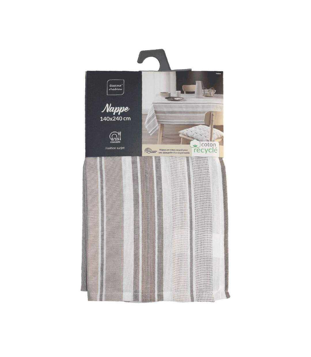 Nappe Imprimé Melina 140x240cm Gris-4