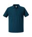 Mens authentic pique polo shirt petrol blue Russell