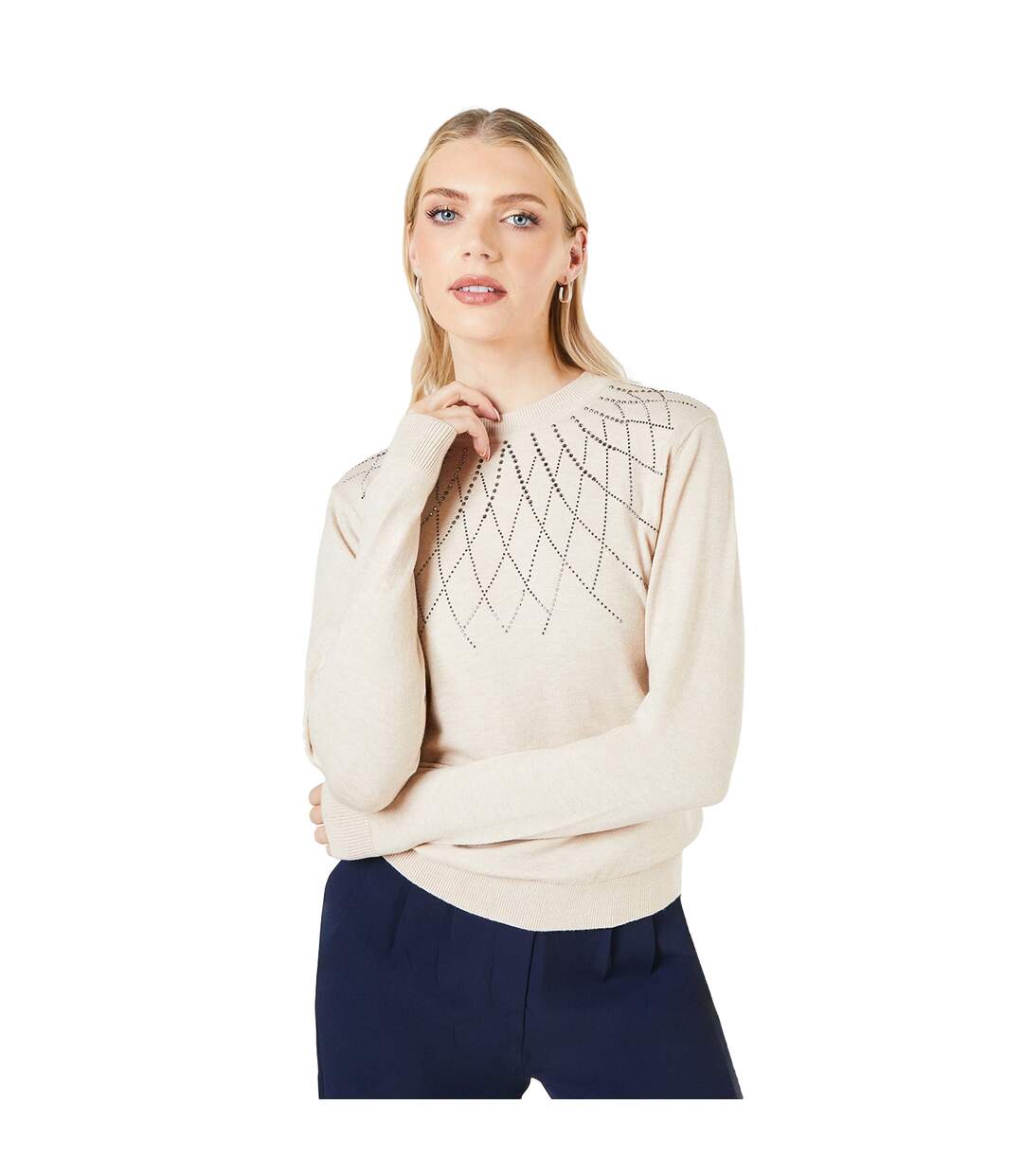 Pull hotfix femme beige gris Principles Principles