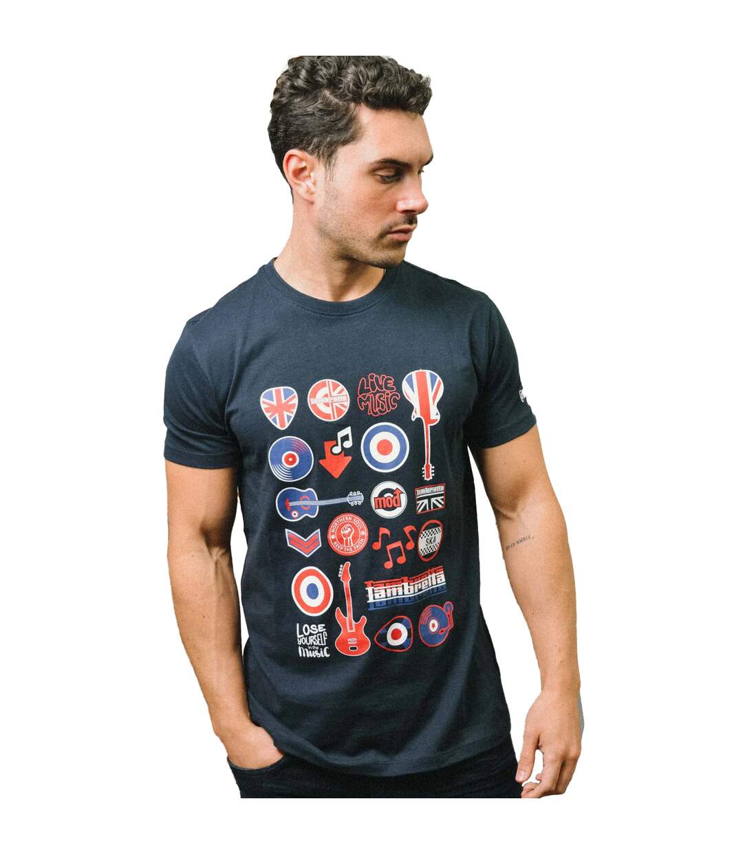 T-shirt Homme Bleu Marine Lambretta-3