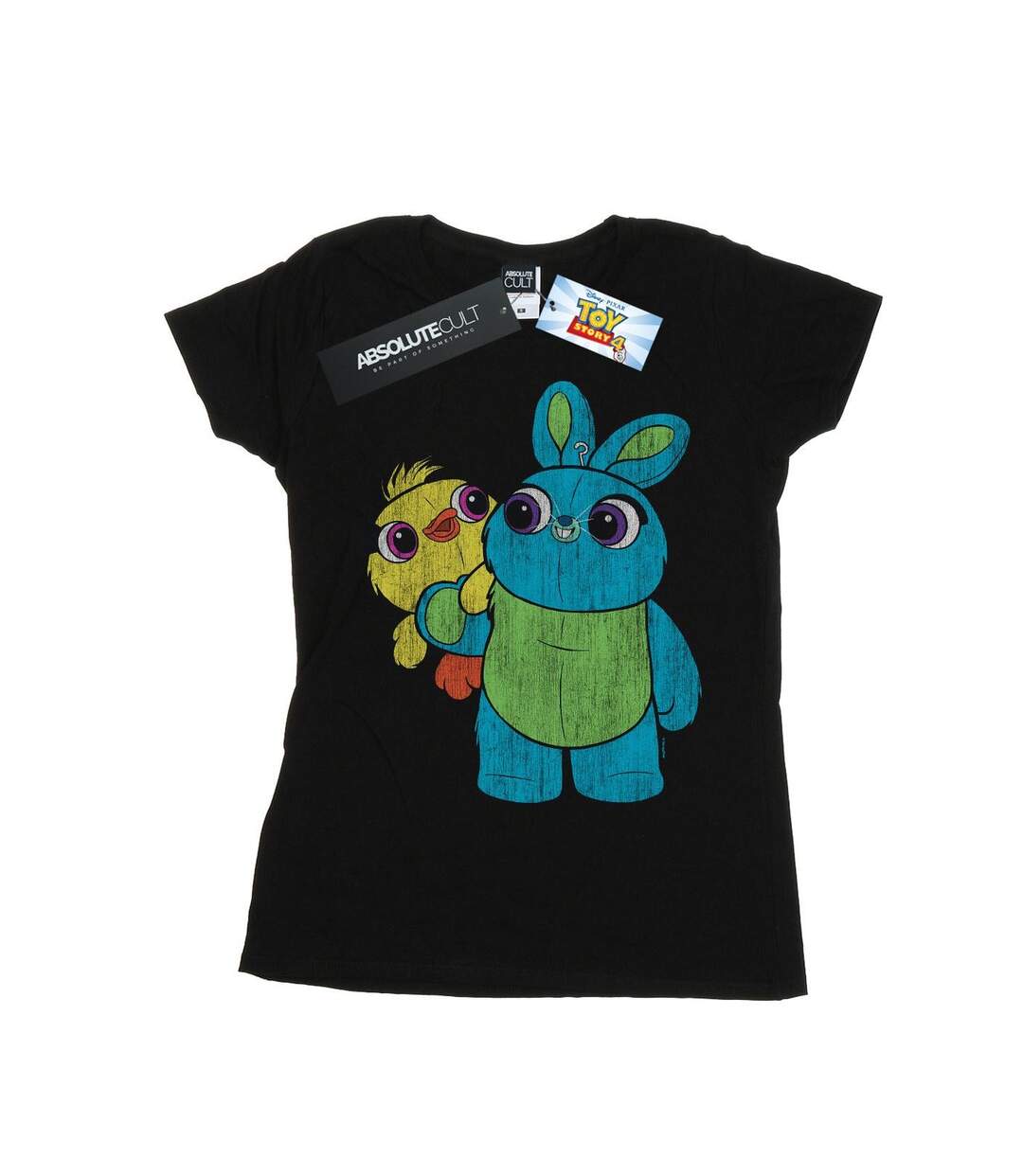 Disney Womens/Ladies Toy Story 4 Ducky And Bunny Distressed Pose Cotton T-Shirt (Noir) - UTBI44439-1