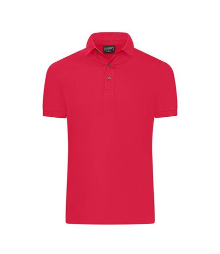 Polo Mercerised Homme Rouge Clair James And Nicholson