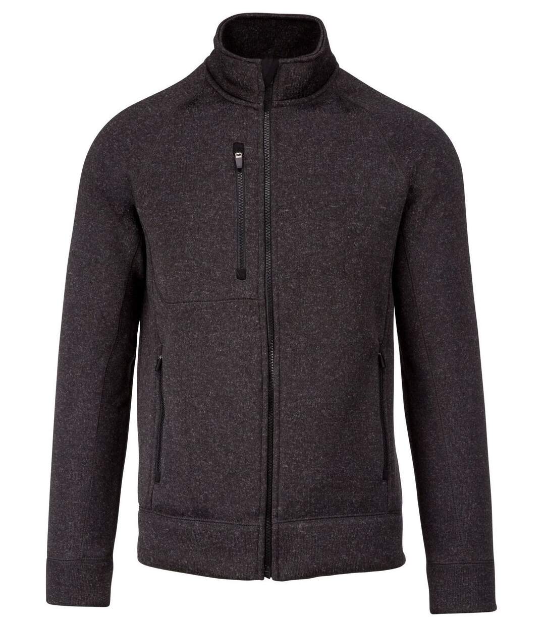 Veste chinée ouverture zippée - homme - K9106 - gris foncé-1