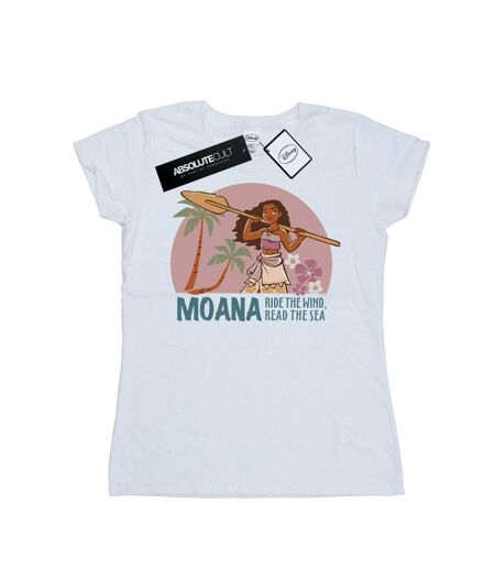 Disney T-shirt en coton Moana Read The Sea Femme/Ladies (Blanc) - UTBI34000