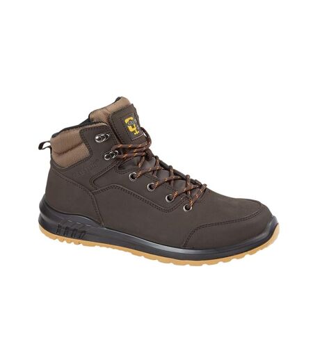 Grafters Mens Action Nubuck Safety Ankle Boots (Brown) - UTDF1917