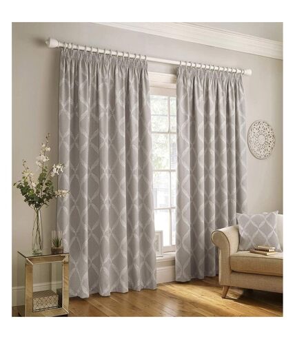 Rideaux à plis plats olivia 228,6 cm x largeur du rideau: 137,16 cm gris Paoletti Paoletti