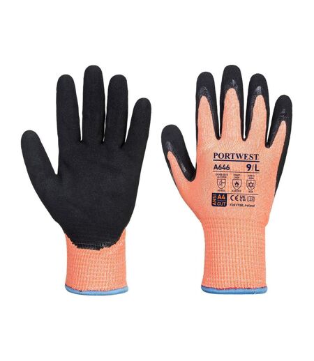 Unisex adult a646 vis-tex hr nitrile cut resistant gloves 11 orange/black Portwest