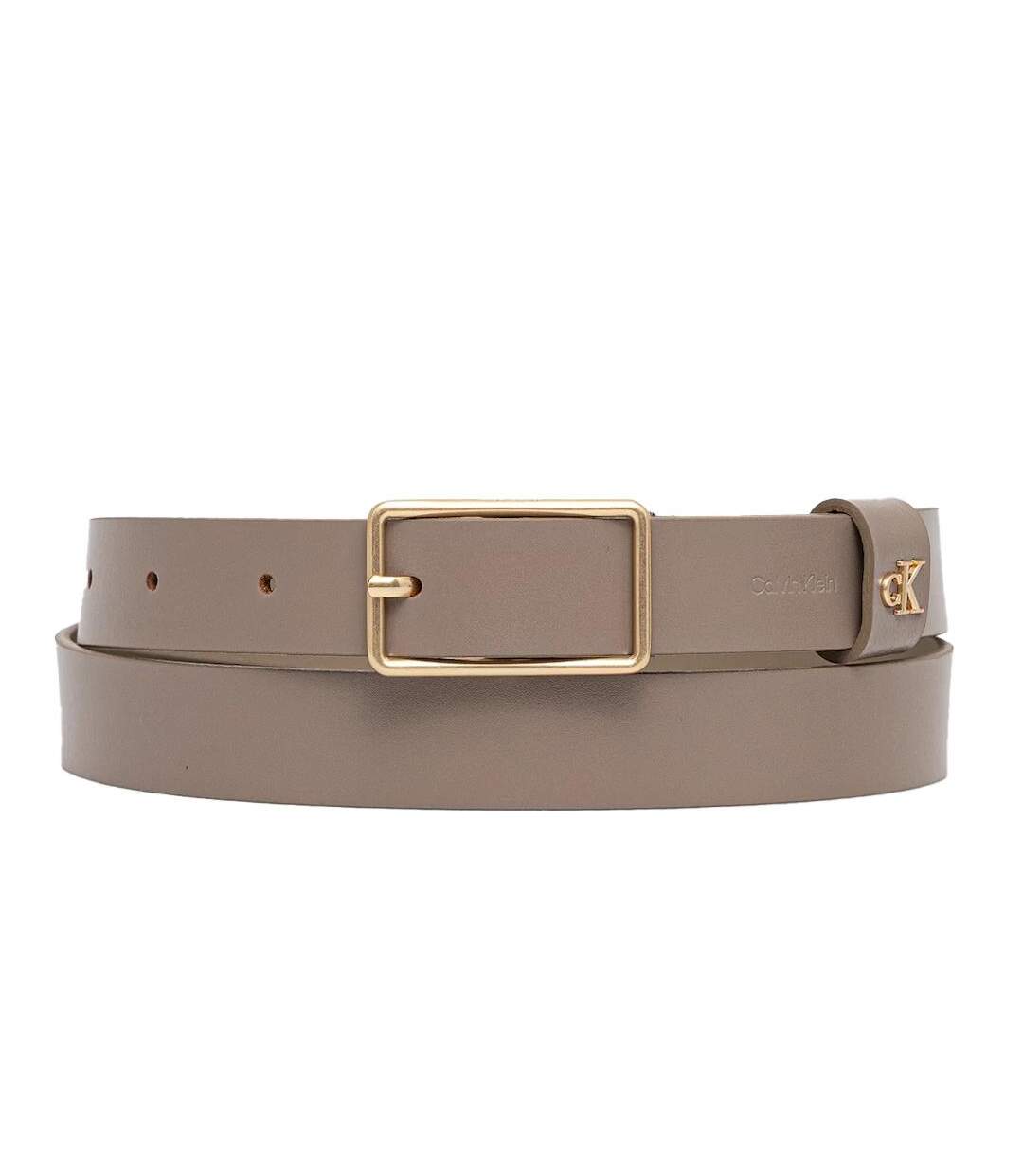 Ceinture taupe femme calvin klein square buckle-1