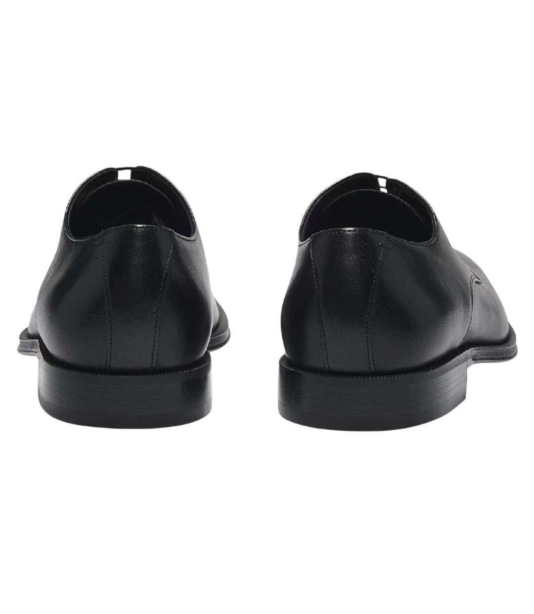Mens Leather Low Block Heel Formal Shoes Dark Brown Boss-2