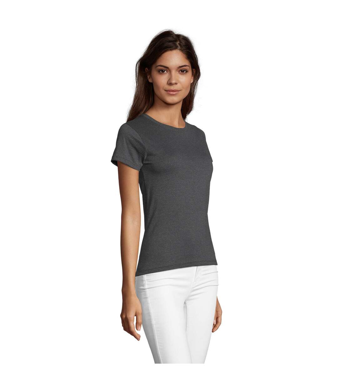 T-shirt regent femme gris foncé chiné SOLS