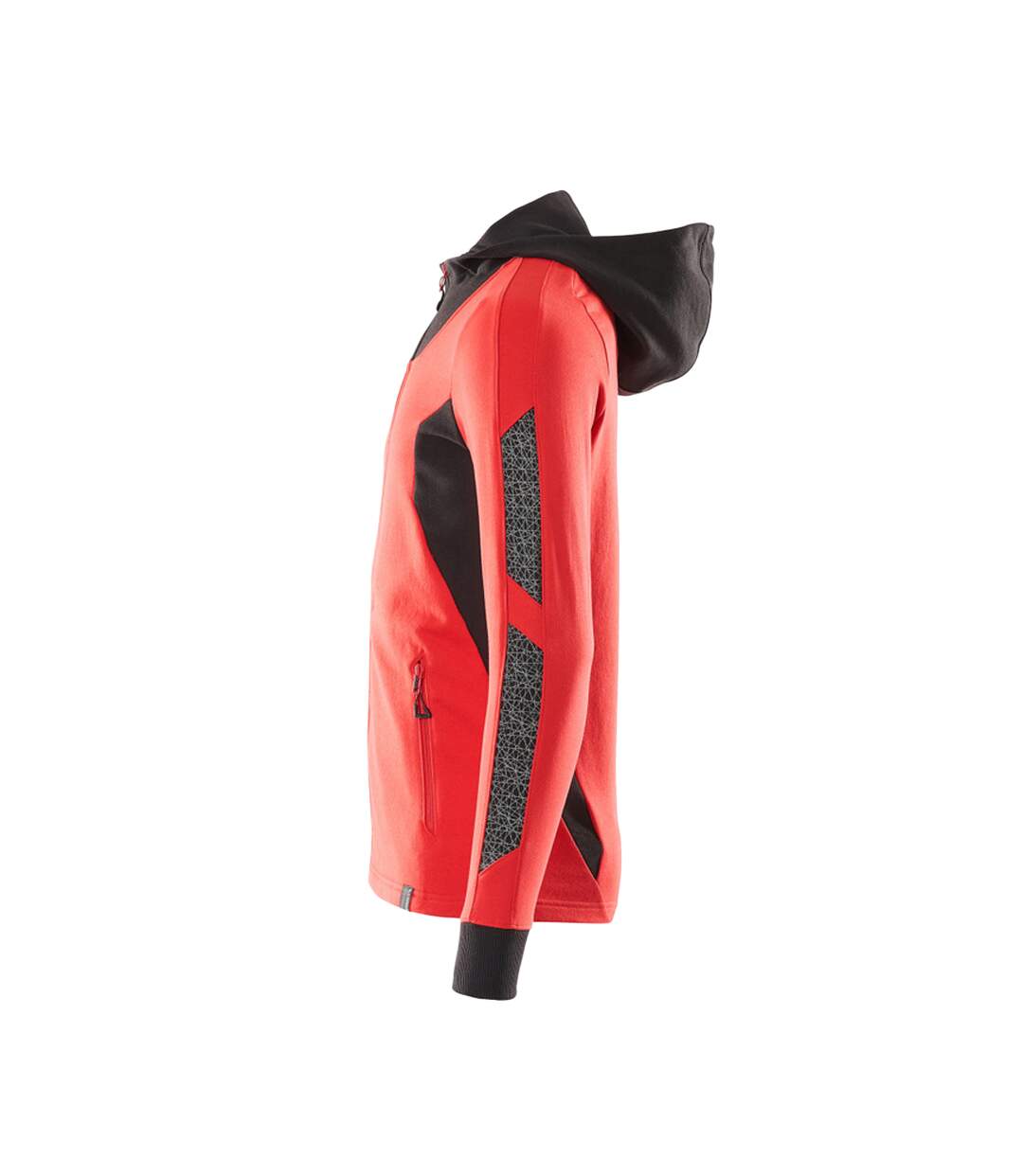 Mens Accelerate Full Zip Hoodie Traffic Red Black Mascot-3