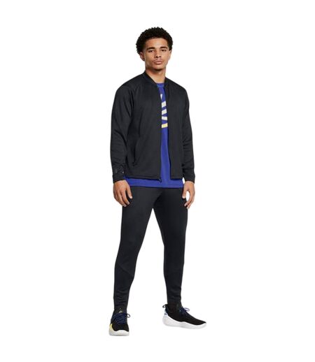 Mens Curry Moisture Wicking Raglan Travel Jacket Triple Black Under Armour