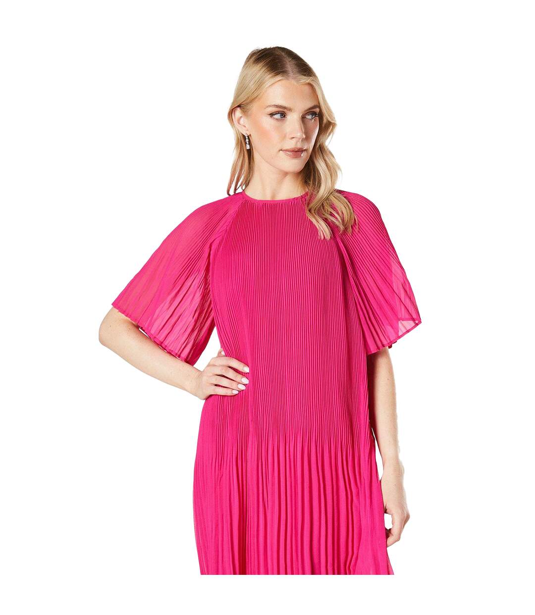 Robe mi-longue femme rose Principles-3