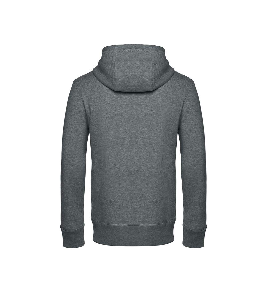 Sweat À Capuche Zippé Mens King Gris Foncé Chiné B&C-2