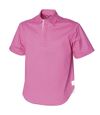 Front Row Mens Short Sleeve Plain Drill Shirt (Deep Pink) - UTRW496