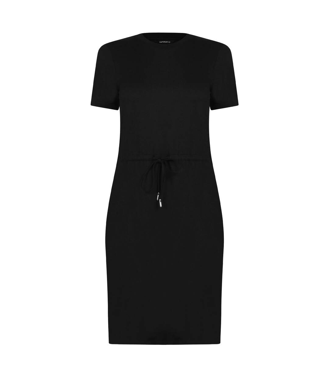 Womens/ladies drawstring t-shirt dress black Superdry-1