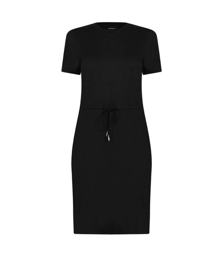 Womens/ladies drawstring t-shirt dress black Superdry