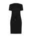 Womens/ladies drawstring t-shirt dress black Superdry-1