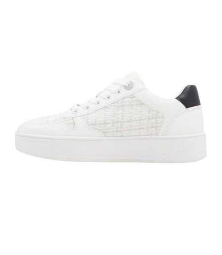 Womens/ladies Marisette Platform Trainers White Black Aldo