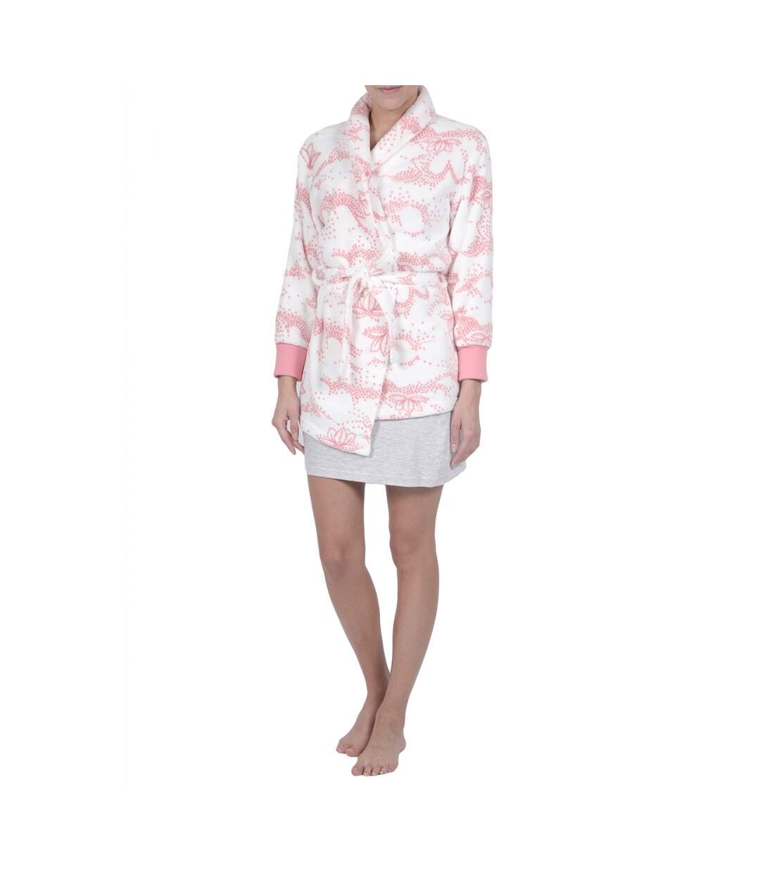 Peignoir polaire court femme-1
