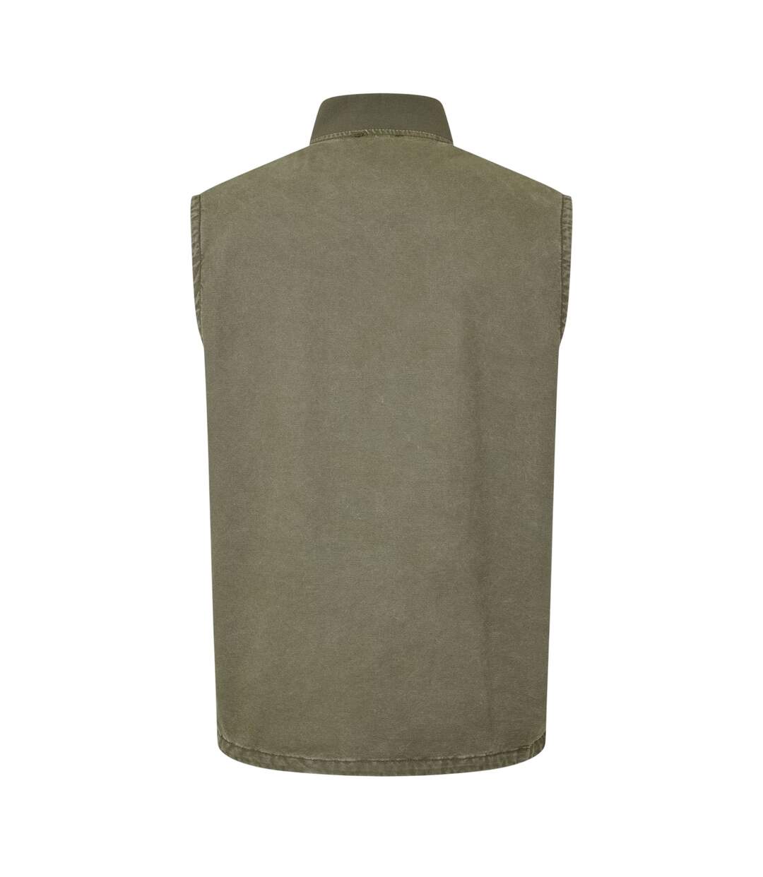 Mens Washed Ribbed Collar Gilet Leaf Green Timberland-3