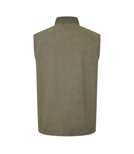 Mens Washed Ribbed Collar Gilet Leaf Green Timberland