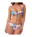 Womens/ladies Floral Front Tie Bikini Top Multicoloured Be You-3