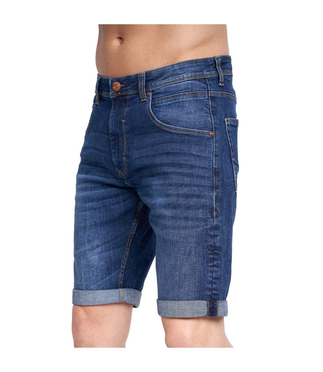 Short mustone homme bleu foncé délavé Duck and Cover-3